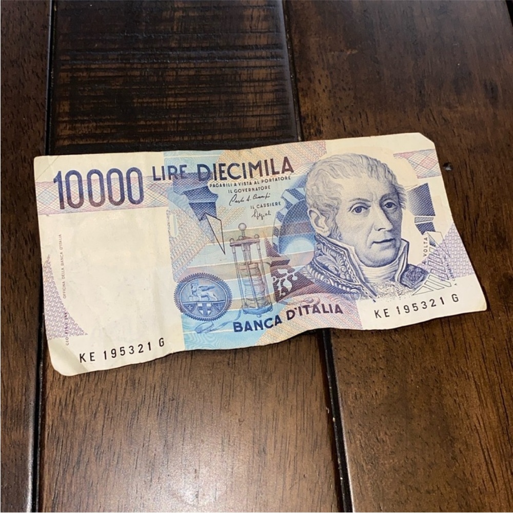 10000 lire vintage bill italian lire italy lire mile